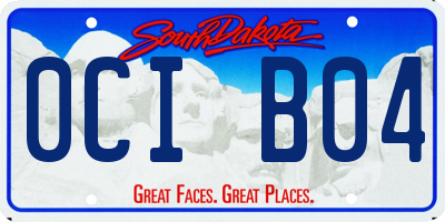 SD license plate 0CIB04