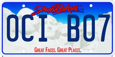 SD license plate 0CIB07