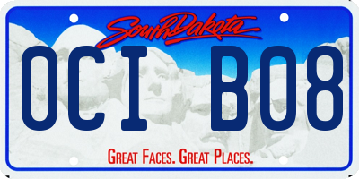 SD license plate 0CIB08
