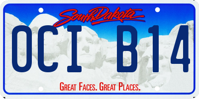 SD license plate 0CIB14
