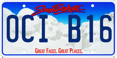 SD license plate 0CIB16