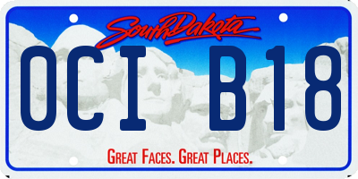 SD license plate 0CIB18