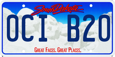 SD license plate 0CIB20