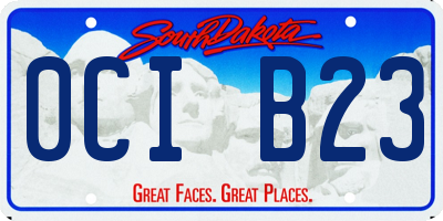 SD license plate 0CIB23