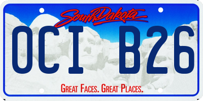 SD license plate 0CIB26