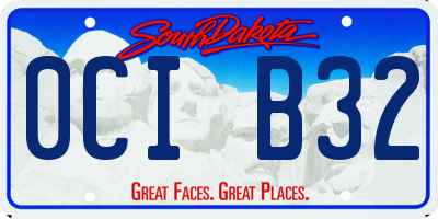 SD license plate 0CIB32