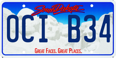 SD license plate 0CIB34