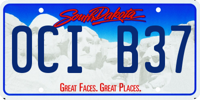 SD license plate 0CIB37