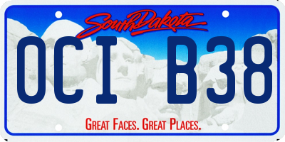 SD license plate 0CIB38