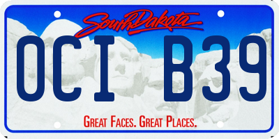 SD license plate 0CIB39