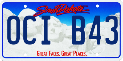 SD license plate 0CIB43