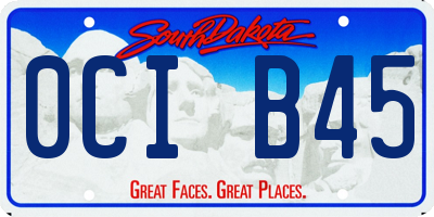 SD license plate 0CIB45