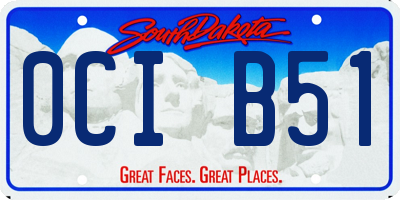 SD license plate 0CIB51
