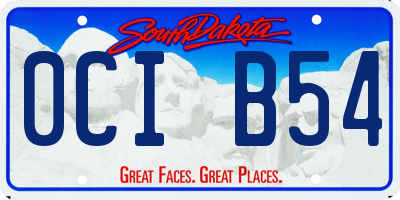 SD license plate 0CIB54
