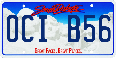 SD license plate 0CIB56