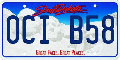 SD license plate 0CIB58