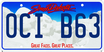 SD license plate 0CIB63