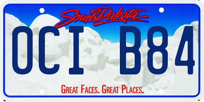 SD license plate 0CIB84