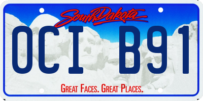 SD license plate 0CIB91