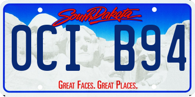 SD license plate 0CIB94