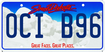 SD license plate 0CIB96