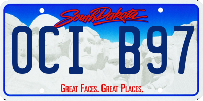 SD license plate 0CIB97
