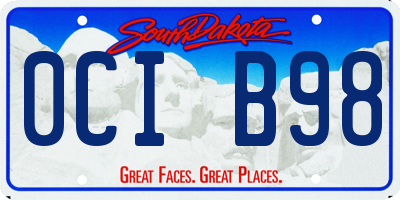 SD license plate 0CIB98