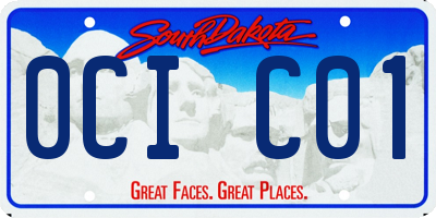 SD license plate 0CIC01