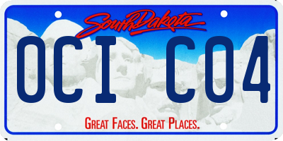 SD license plate 0CIC04