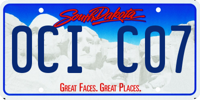 SD license plate 0CIC07