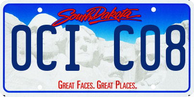 SD license plate 0CIC08