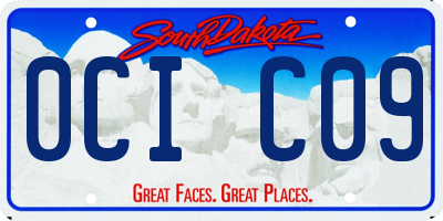SD license plate 0CIC09