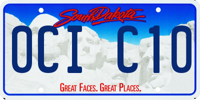 SD license plate 0CIC10