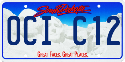 SD license plate 0CIC12