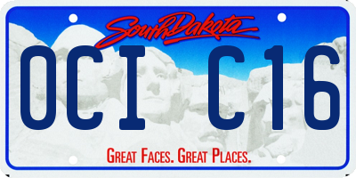 SD license plate 0CIC16