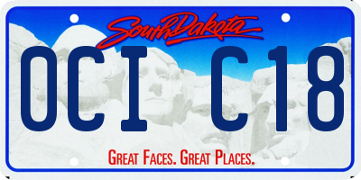 SD license plate 0CIC18