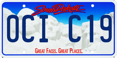 SD license plate 0CIC19