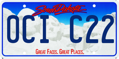 SD license plate 0CIC22