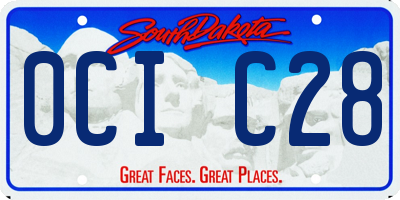 SD license plate 0CIC28