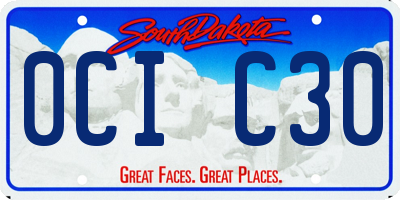 SD license plate 0CIC30