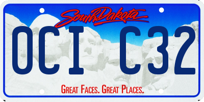 SD license plate 0CIC32