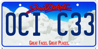 SD license plate 0CIC33