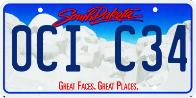 SD license plate 0CIC34