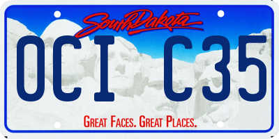 SD license plate 0CIC35