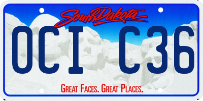 SD license plate 0CIC36