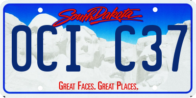 SD license plate 0CIC37