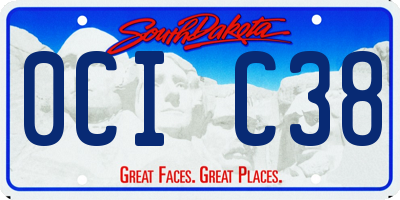 SD license plate 0CIC38
