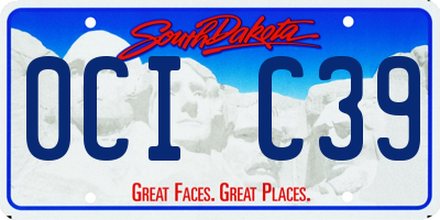 SD license plate 0CIC39