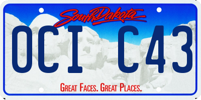 SD license plate 0CIC43
