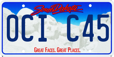 SD license plate 0CIC45